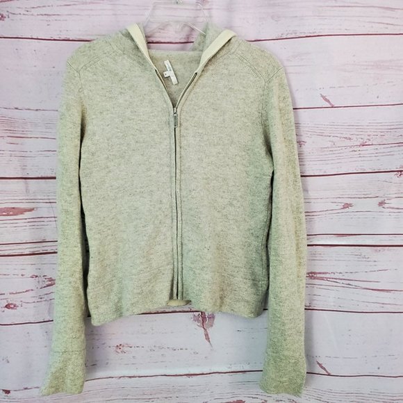 Vince Sweaters - Vince Zip Front Hooded 100% Cashmere Sweater Size Medium